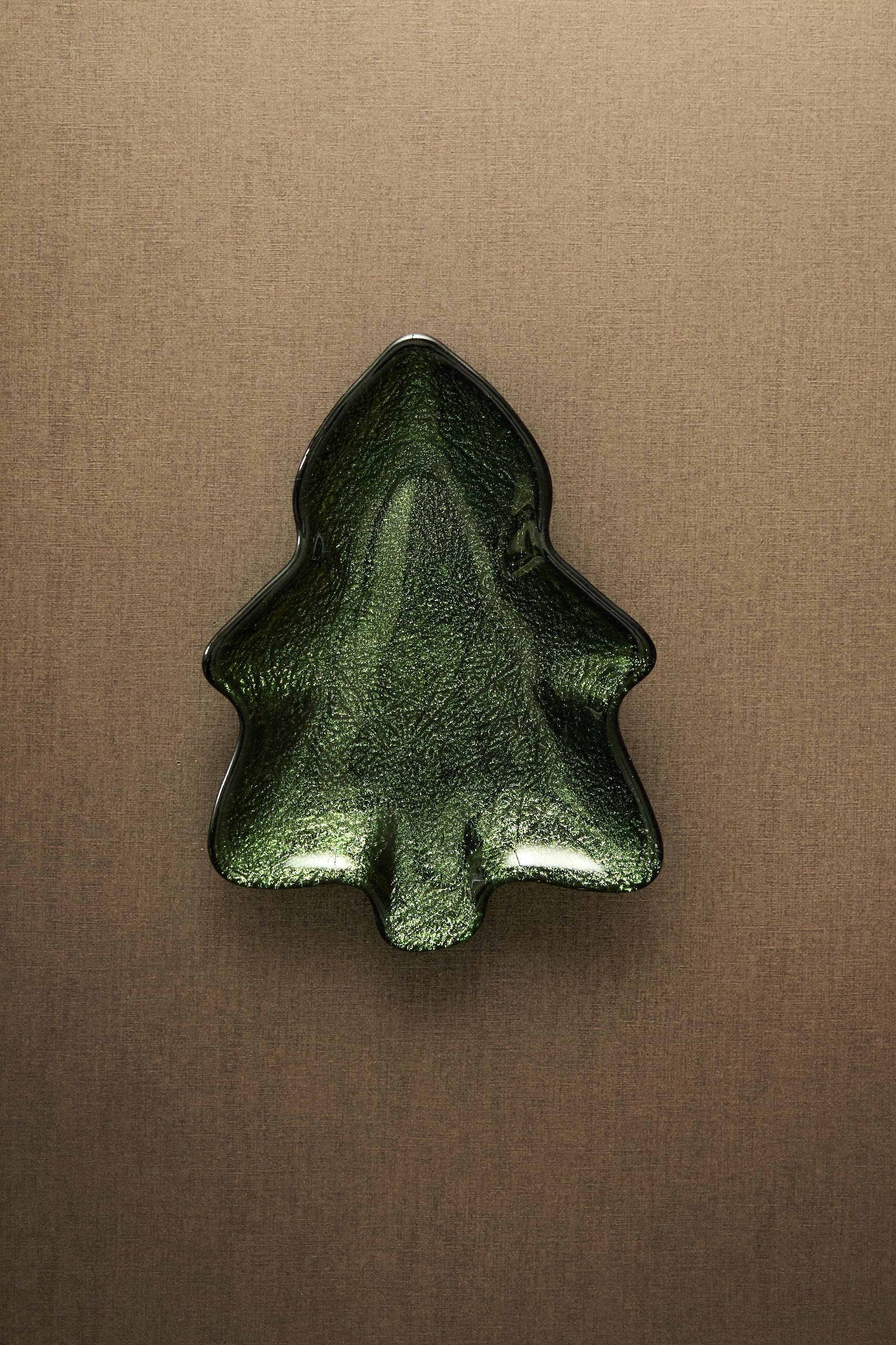 CHRISTMAS TREE GLASS BOWL